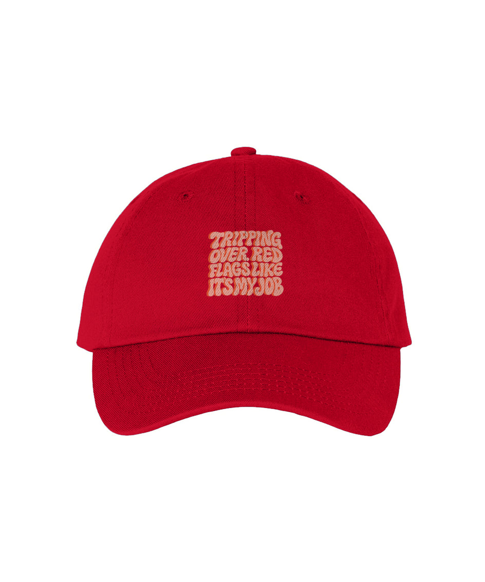 Tripping Over Red Flags Hat (Red) [Embroidered] - (11/03)