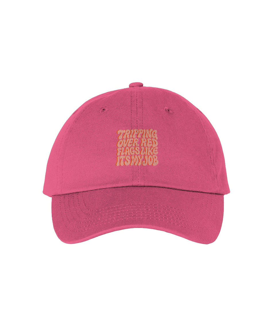 Tripping Over Red Flags Hat (Red) [Embroidered] - (11/03)
