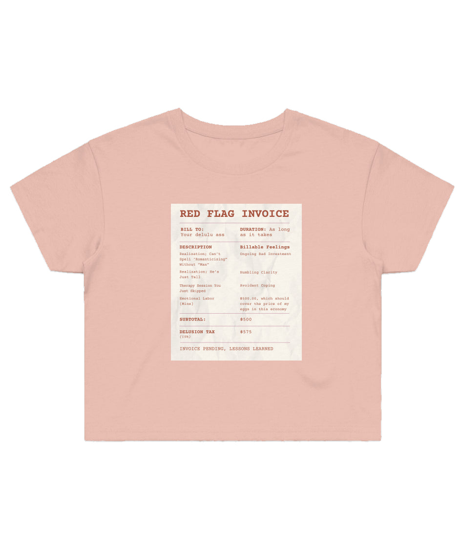 Red Flag Invoice Receipt (Crop Top Shirt) - 11/10 