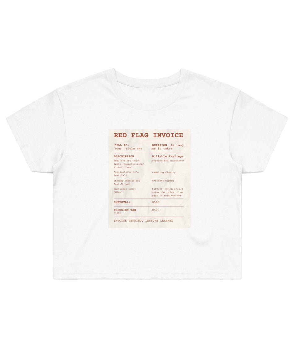 Red Flag Invoice Receipt (Crop Top Shirt) - 11/10 