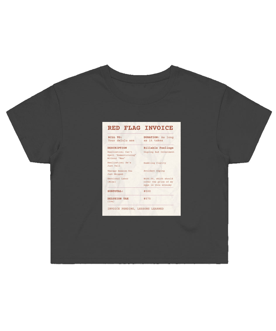 Red Flag Invoice Receipt (Crop Top Shirt) - 11/10 