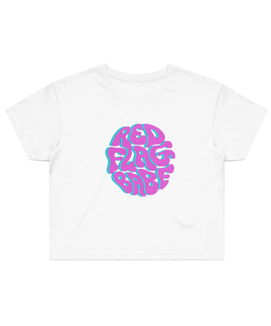OG Red Flag Babe Shirt (Purple Logo - Crop Top Shirt) - 11/10