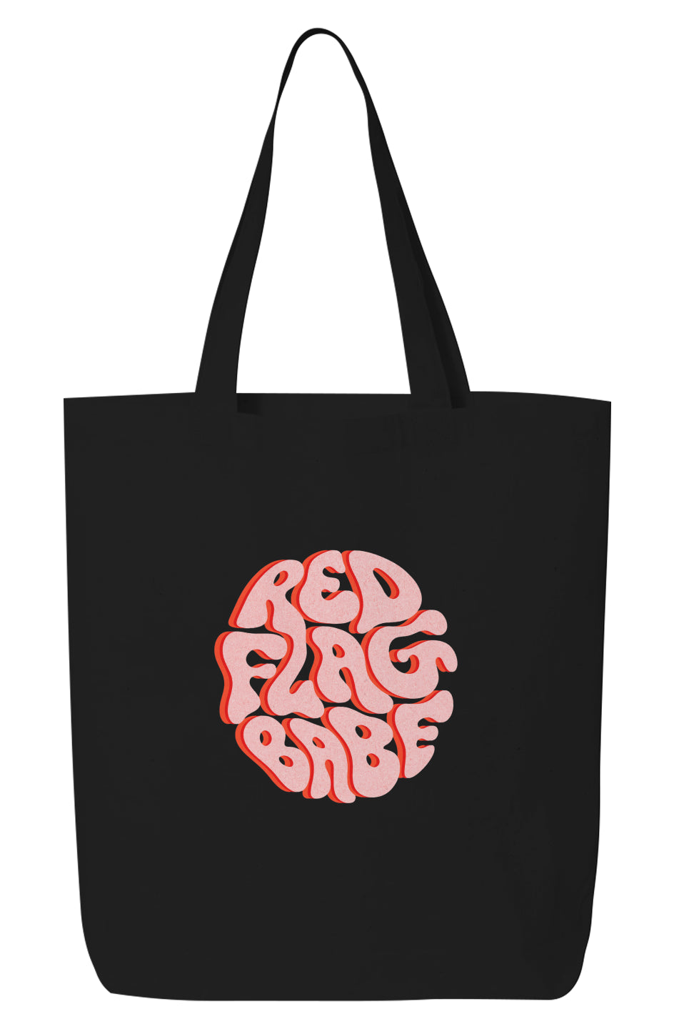 Red Flag Babe Logo Tote Bag (Pink Logo Design)