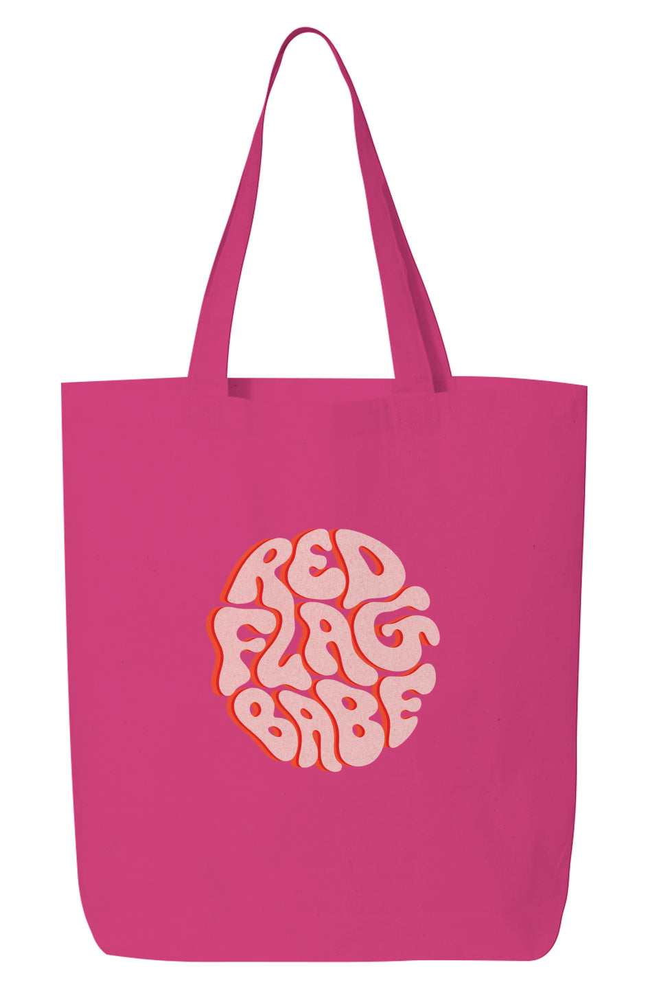 Red Flag Babe Logo Tote Bag (Pink Logo Design)