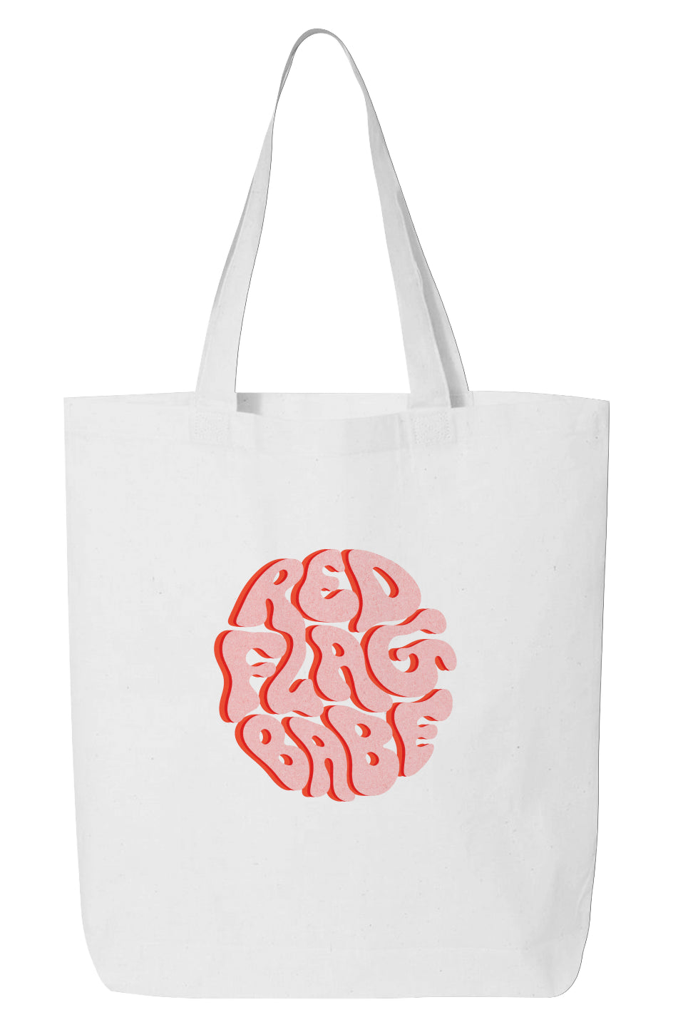 Red Flag Babe Logo Tote Bag (Pink Logo Design)