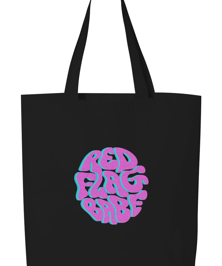 Red Flag Babe Logo Tote Bag (Purple Logo Design)