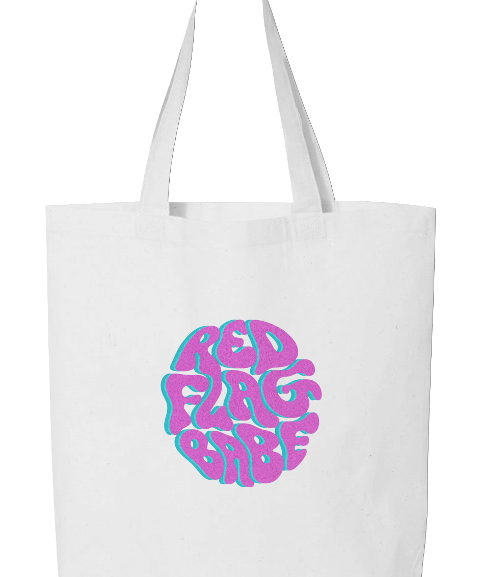 Red Flag Babe Logo Tote Bag (Purple Logo Design)