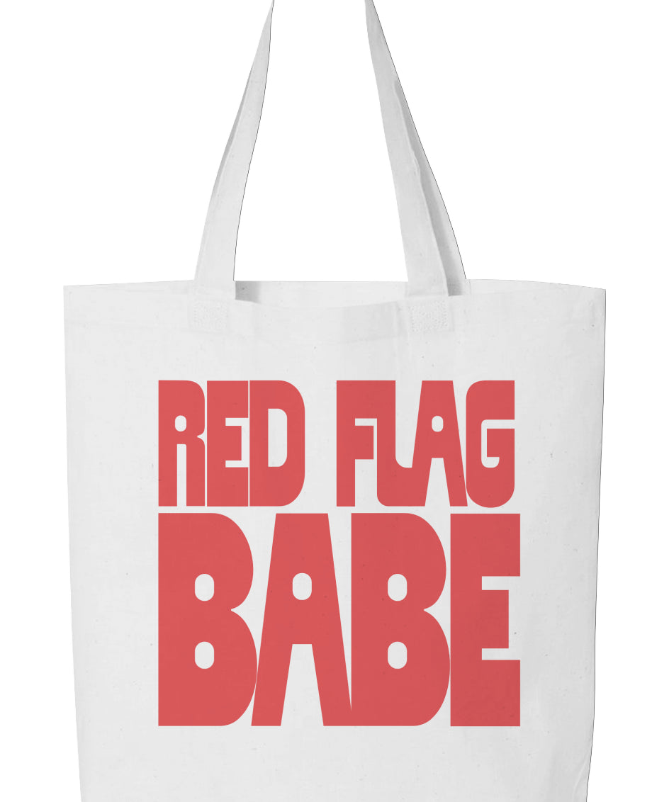 Red Flag Babe (Text Logo) Tote Bag