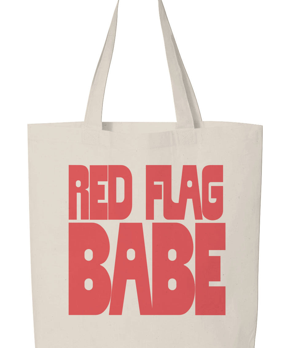Red Flag Babe (Text Logo) Tote Bag